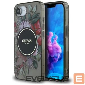 Kitos prekės Guess  Guess IML Flowers MagSafe iPhone 16e Case - Black 