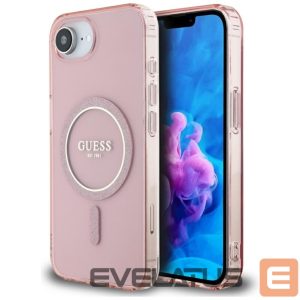 Kitos prekės Guess  Guess IML Glitter Circle MagSafe case for iPhone 16e - pink 