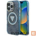 Kitos prekės Guess  Guess IML Metal Glitter 4G Circle Triangle MagSafe Case for iPhone 16 Pro Max - Blue 