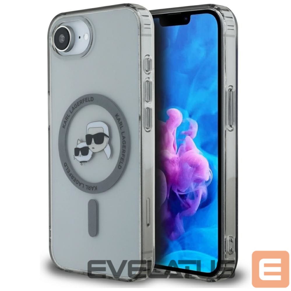 Kitos prekės Karl Lagerfeld Karl Lagerfeld IML Metal Karl & Choupette Heads MagSafe iPhone 16e Case - Black