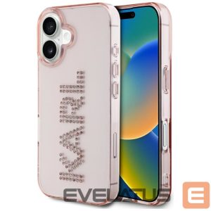 Kitos prekės Karl Lagerfeld  Karl Lagerfeld IML Rhinestones Logo iPhone 16 Case - Pink 