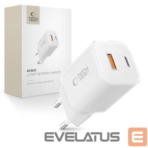 Kitos prekės Tech-Protect  Tech-Protect NCM33W 2-port PD33W/QC3.0 wall charger - white 