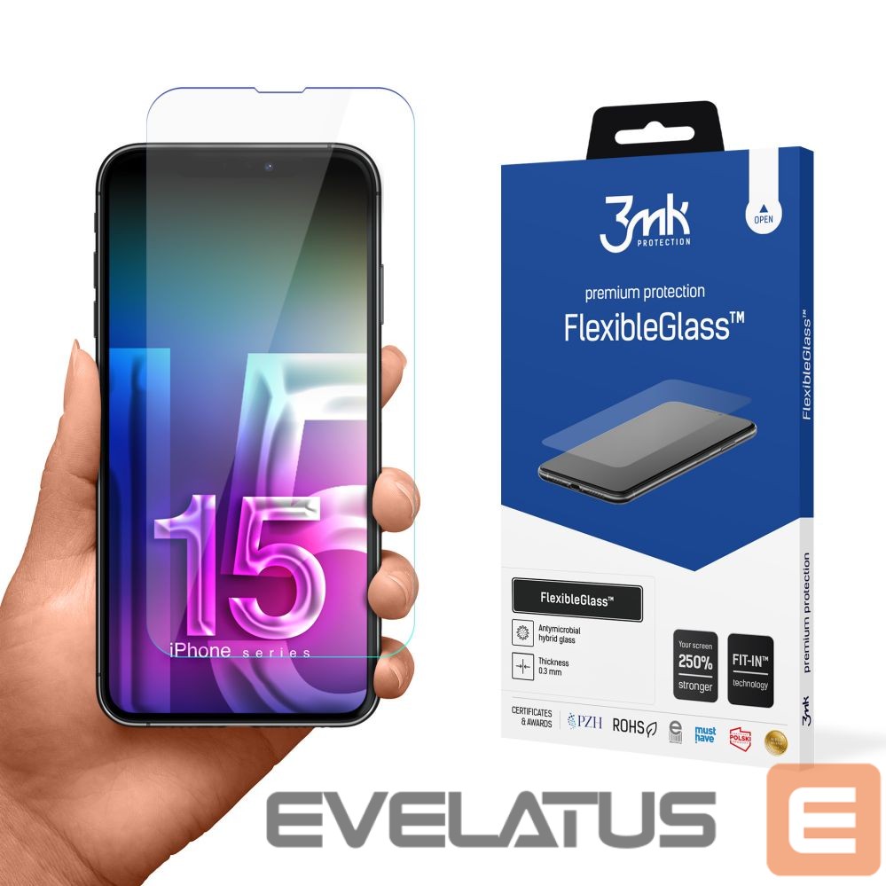 Kitos prekės 3MK Hybrid glass 3mk FlexibleGlass v2.0 for Apple iPhone 15