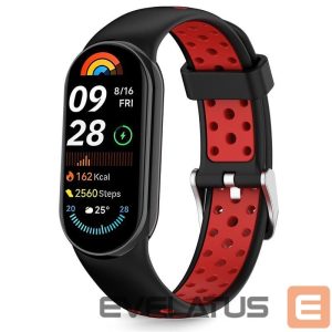 Kitos prekės Tech-Protect  Tech-Protect IconBand Air Strap for Xiaomi Smart Band 8 / 9 / 10 / NFC - Black and Red 