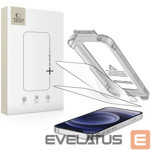 Kitos prekės Tech-Protect  Tech-Protect Quick Set+ 2-pack tempered glass for iPhone 12 / 12 Pro - black 