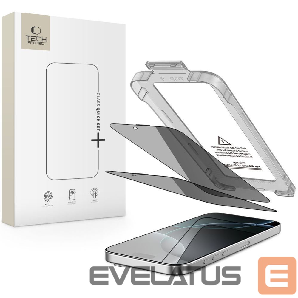Kitos prekės Tech-Protect Tech-Protect Quick Set Spy+ Privacy Glass 2-pack for iPhone 16 Pro Max