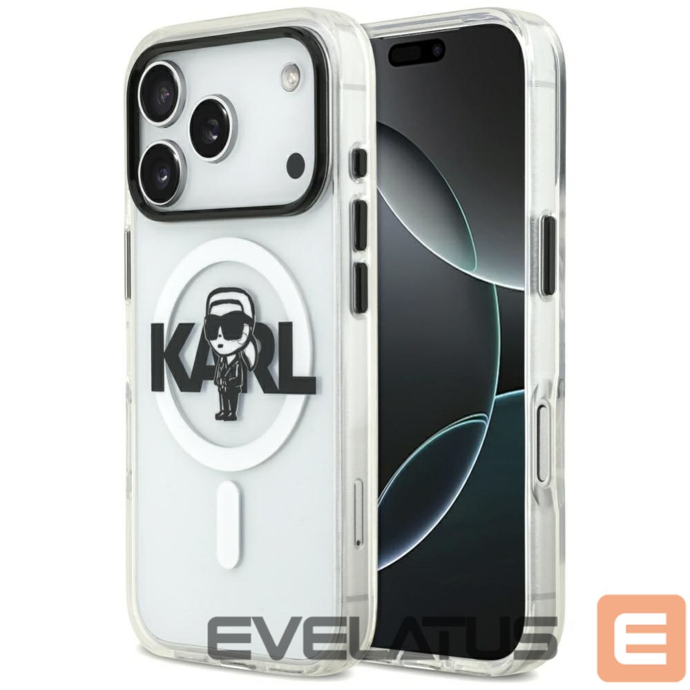 Kitos prekės Karl Lagerfeld Karl Lagerfeld IML Karl Sketch Logo MagSafe Case for iPhone 17 Pro - Transparent