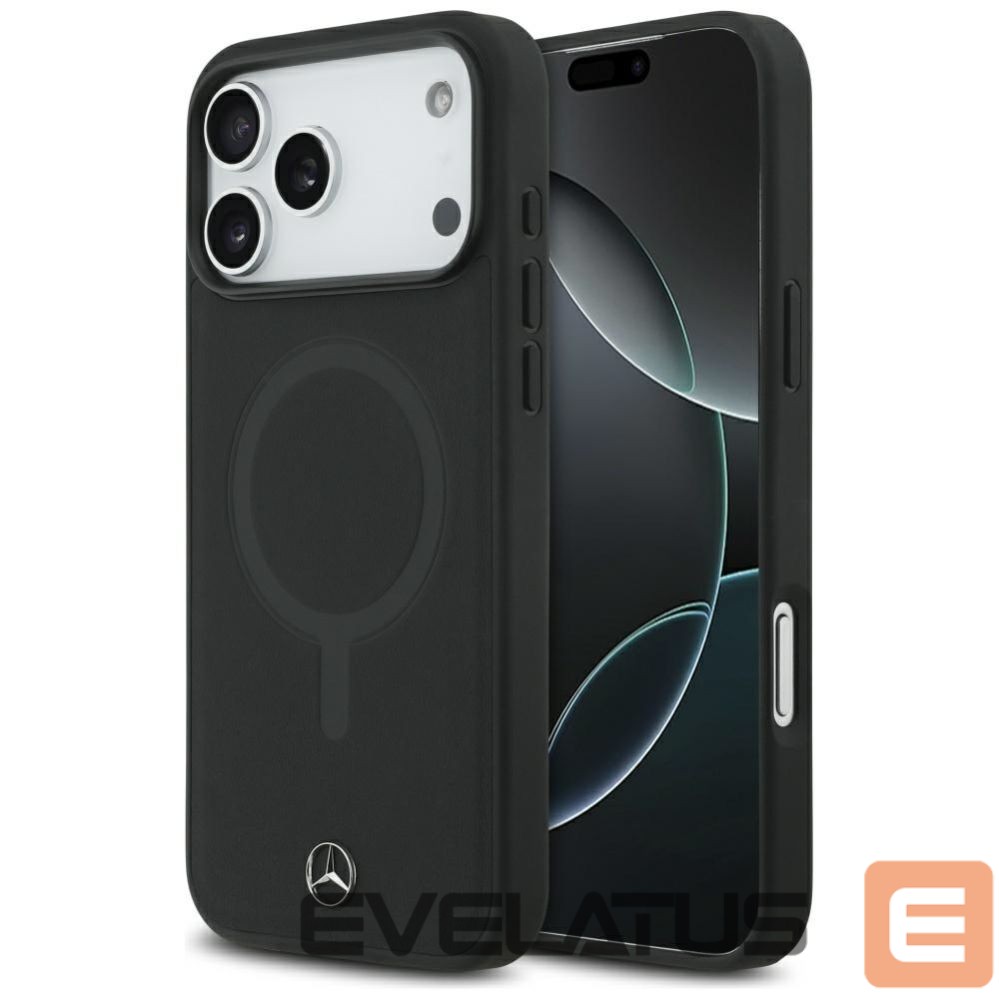 Kitos prekės Mercedes-Benz Mercedes Plain Smooth Leather MagSafe Case for iPhone 17 Pro Max - Black