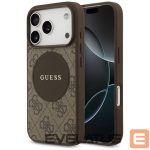 Kitos prekės Guess  Guess 4G Circle Classic Logo MagSafe case for iPhone 17 Pro - brown 