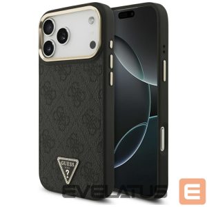 Kitos prekės Guess  Guess 4G Triangle Logo MagSafe Case for iPhone 17 Pro Max - Black and Gold 