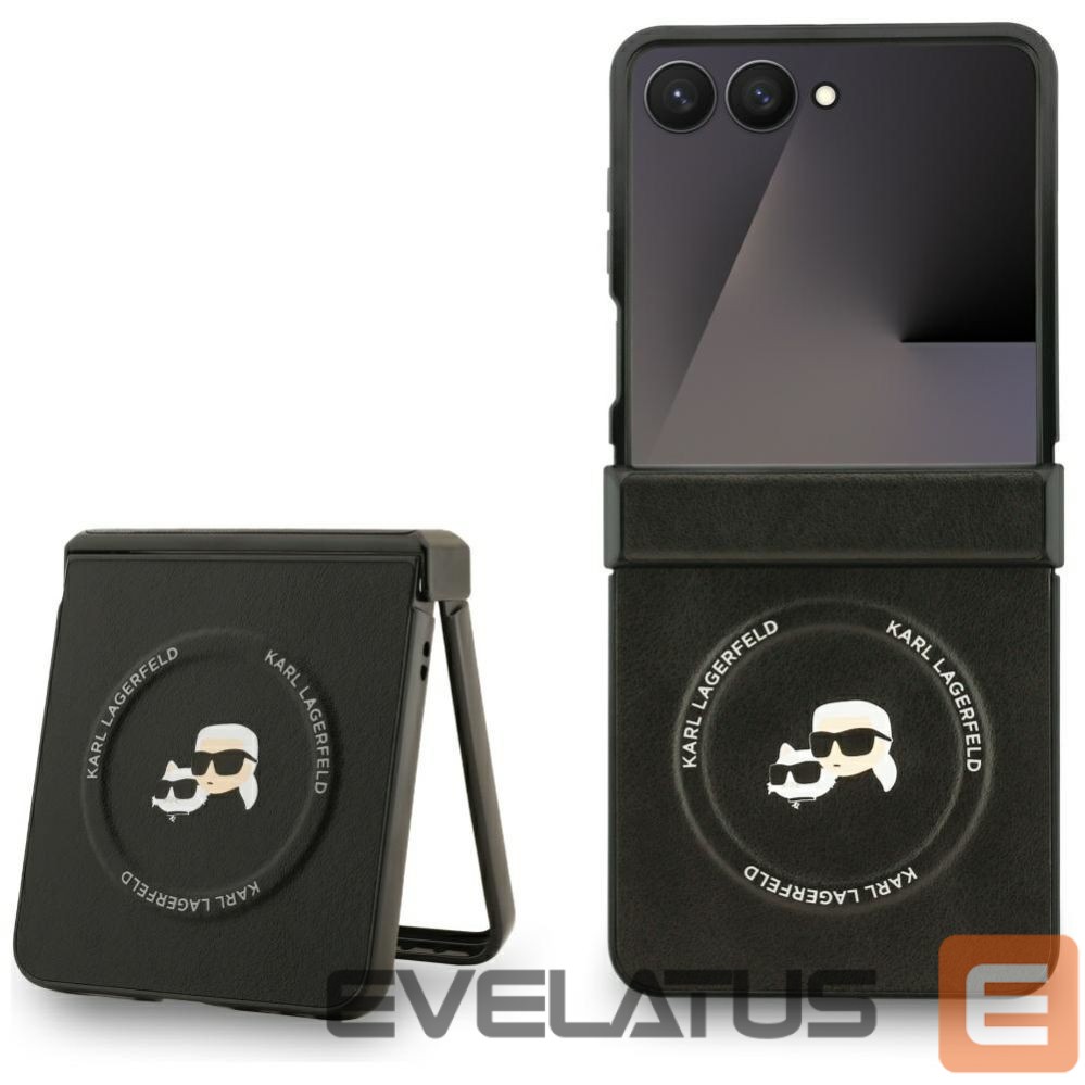 Kitos prekės Karl Lagerfeld Karl Lagerfeld Karl&Choupette Pins MagSafe Case for Samsung Galaxy Z Flip 7 - Black