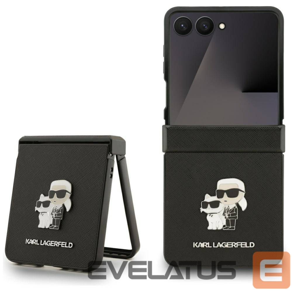 Kitos prekės Karl Lagerfeld Karl Lagerfeld Saffiano Karl&Choupette Pin Case for Samsung Galaxy Z Flip 7 - Black