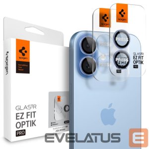 Kitos prekės Spigen  Spigen Optik Pro GLAS.TR ”EZ FIT” Camera Cover 2-pack for iPhone 16 / 16 Plus / 17 - Blue 