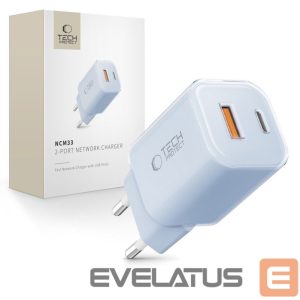 Kitos prekės Tech-Protect  Tech-Protect NCM33W 2-port PD33W/QC3.0 wall charger - blue 
