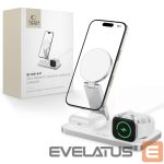 Kitos prekės Tech-Protect  Tech-Protect QI15W-A47 MagSafe 3in1 Inductive Charger + USB-C Cable - White 