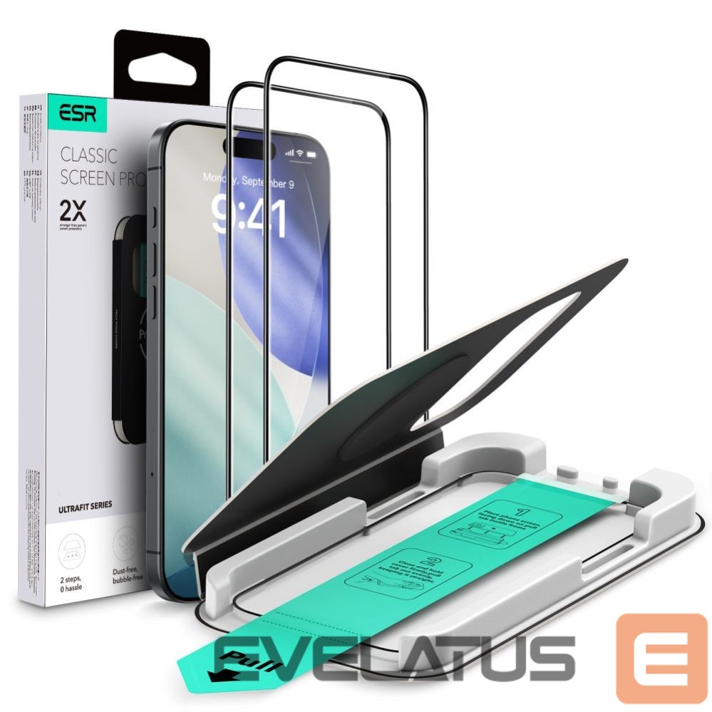 Kitos prekės ESR ESR UltraFit Tempered Glass 2-pack for iPhone 17 Pro Max - transparent