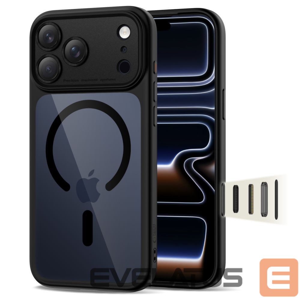 Kitos prekės Tech-Protect Tech-Protect Magpeak Magsafe CC Case for iPhone 17 Pro - Clear Black