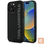 Kitos prekės Karl Lagerfeld  Karl Lagerfeld HC 3D Rubber Elongated Glitter iPhone 16 Pro Case - Black 