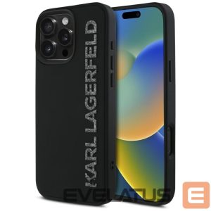 Kitos prekės Karl Lagerfeld  Karl Lagerfeld HC 3D Rubber Elongated Glitter iPhone 16 Pro Case - Black 