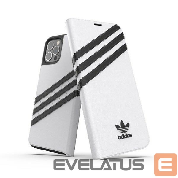 Kitos prekės Adidas Adidas OR Booklet Case PU for iPhone 12 / 12 Pro 6.1" - white and black