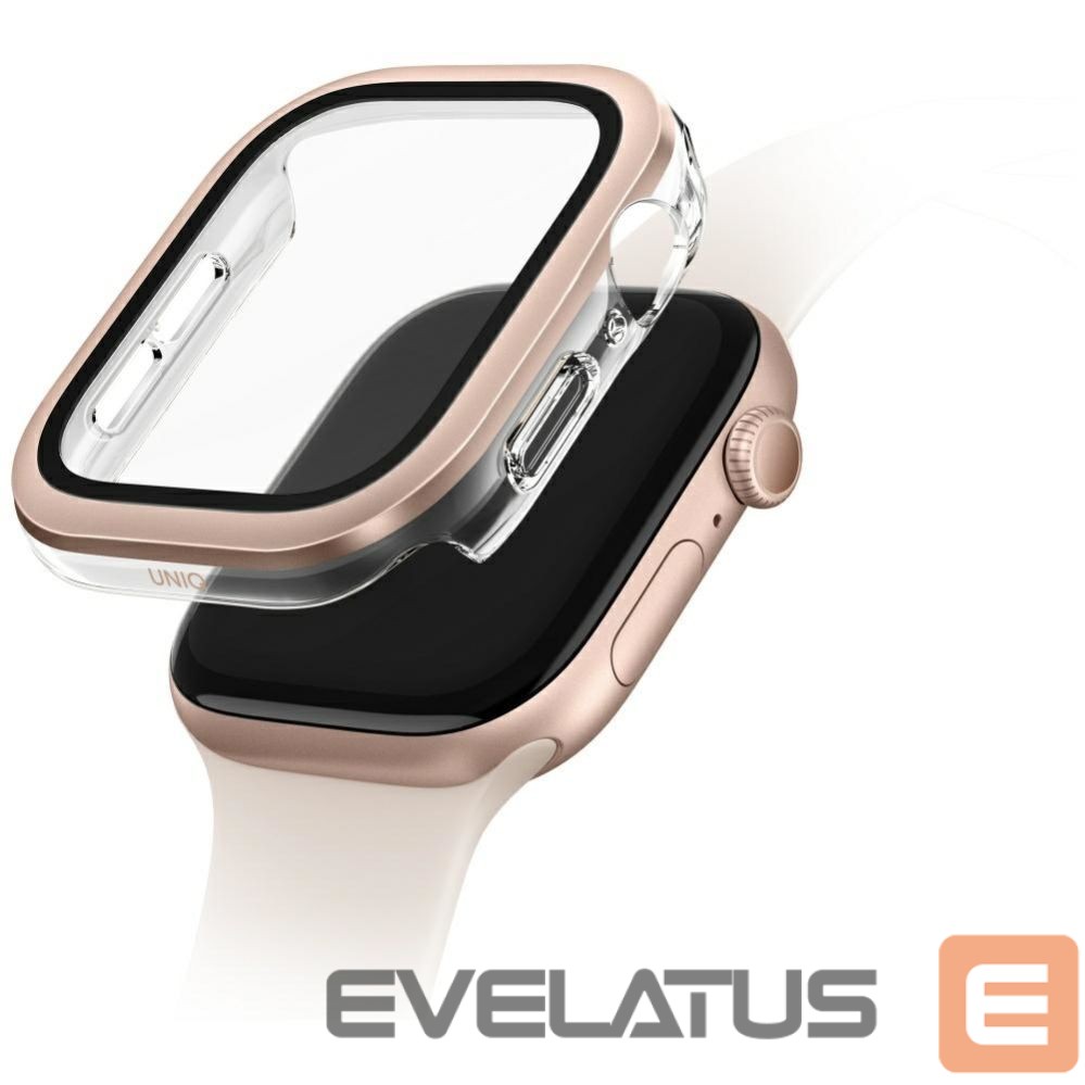 Kitos prekės UNIQ Uniq Voute Tempered Glass Case for Apple Watch 10 46mm - Rose Gold