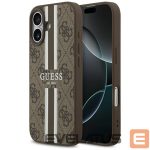 Kitos prekės Guess  Guess 4G Printed Stripes MagSafe case for iPhone 17 - brown 