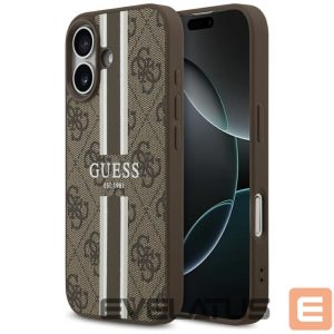 Kitos prekės Guess  Guess 4G Printed Stripes MagSafe case for iPhone 17 - brown 