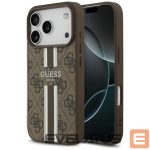 Kitos prekės Guess  Guess 4G Printed Stripes MagSafe case for iPhone 17 Pro - brown 