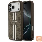 Kitos prekės Guess  Guess 4G Printed Stripes MagSafe case for iPhone 17 Pro Max - brown 
