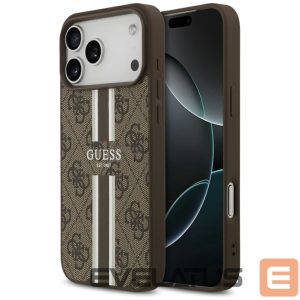 Kitos prekės Guess  Guess 4G Printed Stripes MagSafe case for iPhone 17 Pro Max - brown 