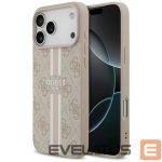 Kitos prekės Guess  Guess 4G Printed Stripes MagSafe case for iPhone 17 Pro Max - pink 