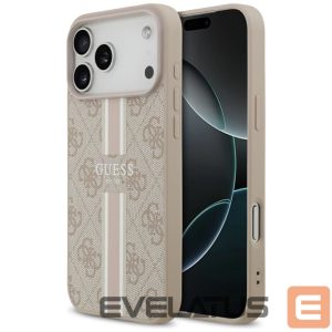 Kitos prekės Guess  Guess 4G Printed Stripes MagSafe case for iPhone 17 Pro Max - pink 