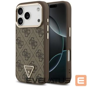 Kitos prekės Guess  Guess 4G Triangle Logo MagSafe Case for iPhone 17 Pro - Brown and Gold 