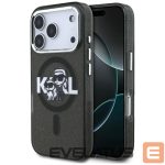 Kitos prekės Karl Lagerfeld  Karl Lagerfeld IML Glitter Karl & Choupette Sketch Logo MagSafe Case for iPhone 17 Pro - Black 