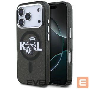 Kitos prekės Karl Lagerfeld  Karl Lagerfeld IML Glitter Karl & Choupette Sketch Logo MagSafe Case for iPhone 17 Pro - Black 