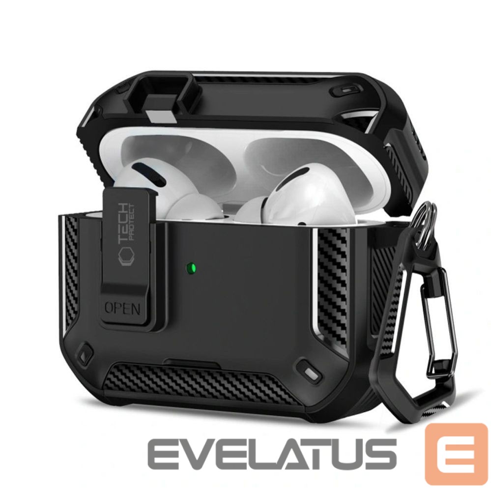 Kitos prekės Tech-Protect Tech-Protect Carbonox MagSafe case for AirPods Pro - black