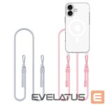 Kitos prekės Tech-Protect  Tech-Protect Flexair Chain MagSafe Case for iPhone 16 - Clear + 2 Lanyards (Pink and Gray) 