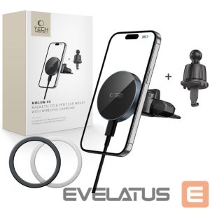 Kitos prekės Tech-Protect  Tech-Protect mm15W-V5 Magnetic MagSafe Car Mount for Air Vent/CD Slot - Black 