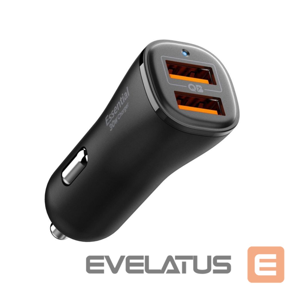 Kitos prekės Spigen Spigen Essential EV302 30W 2-Port USB-A Car Charger - Black