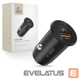Kitos prekės Tech-Protect  Tech-Protect CC02 35W Car Charger 2-Port USB-C / USB-A - Black 