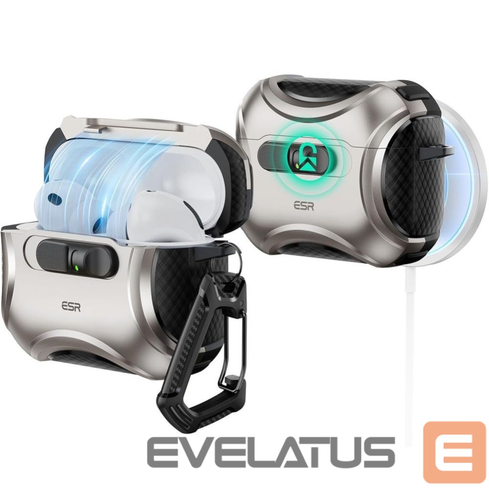 Kitos prekės ESR ESR Cyber FlickLock MagSafe case for AirPods Pro 3 - silver