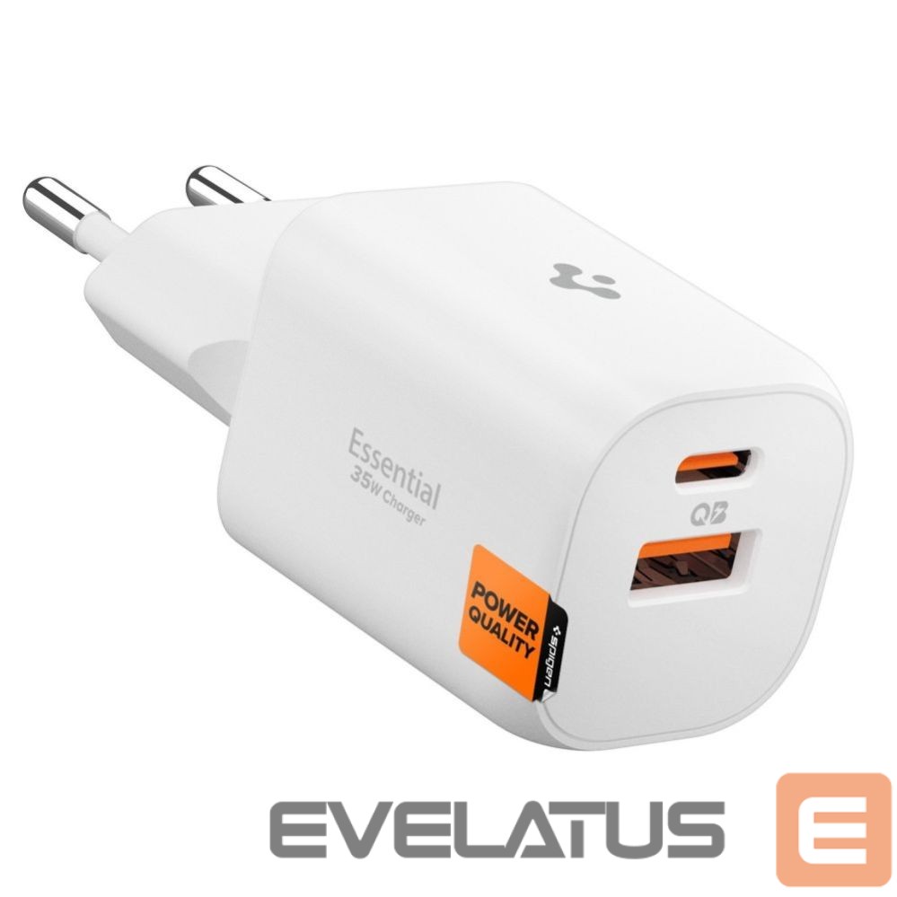 Kitos prekės Spigen Spigen Essential EE352EU USB-C / USB-A 35W Wall Charger - White