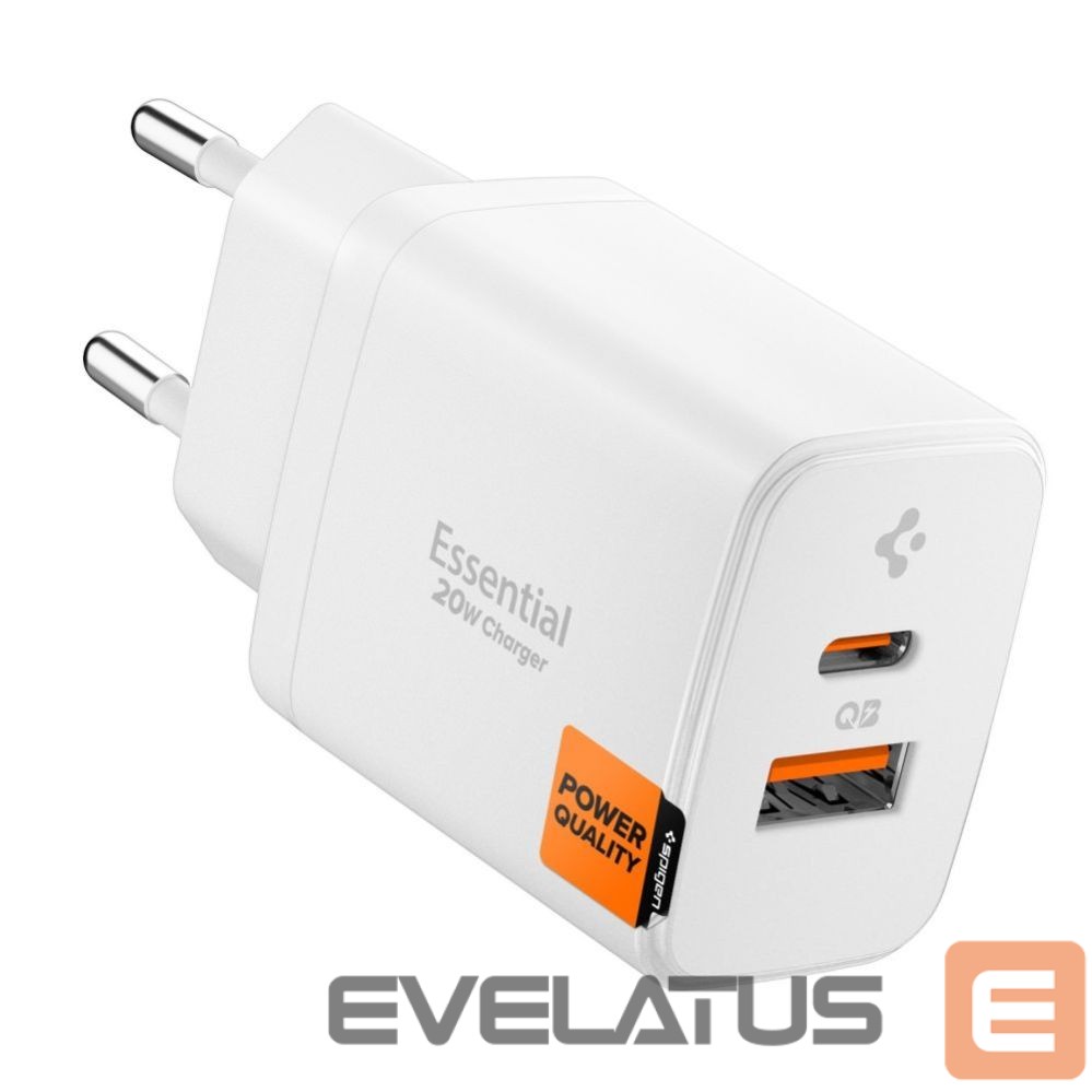Kitos prekės Spigen Spigen Essential EE202EU 20W Wall Charger - White