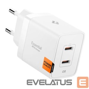 Kitos prekės Spigen  Spigen Essential EE472EU 2-port USC-C 47W wall charger - white 