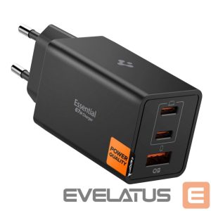 Kitos prekės Spigen  Spigen Essential EE673EU 3-port charger 2xUSB-C 1xUSB-A 67W - black 