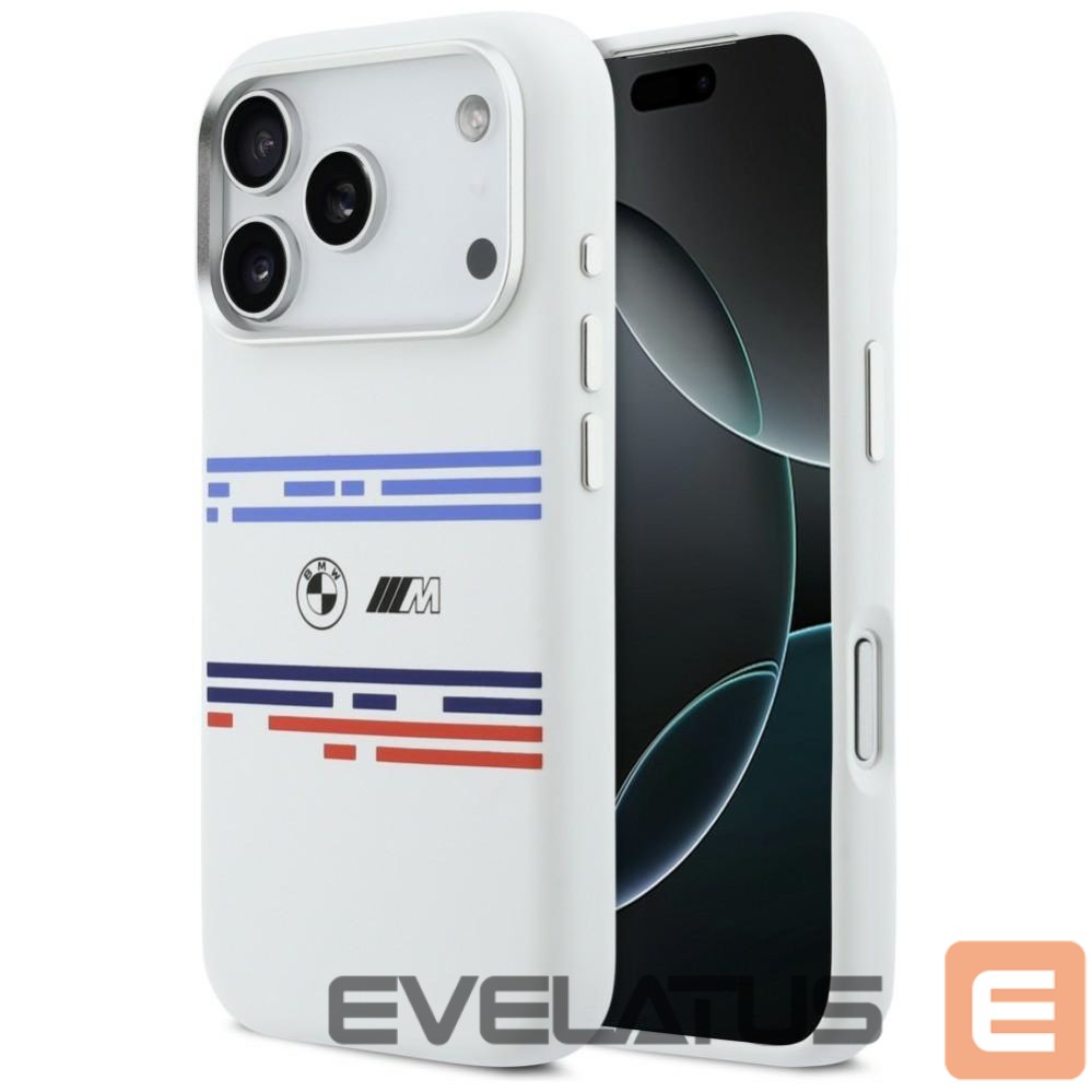 Kitos prekės BMW BMW M Silicon Horizontal Line MagSafe Case for iPhone 17 Pro - White