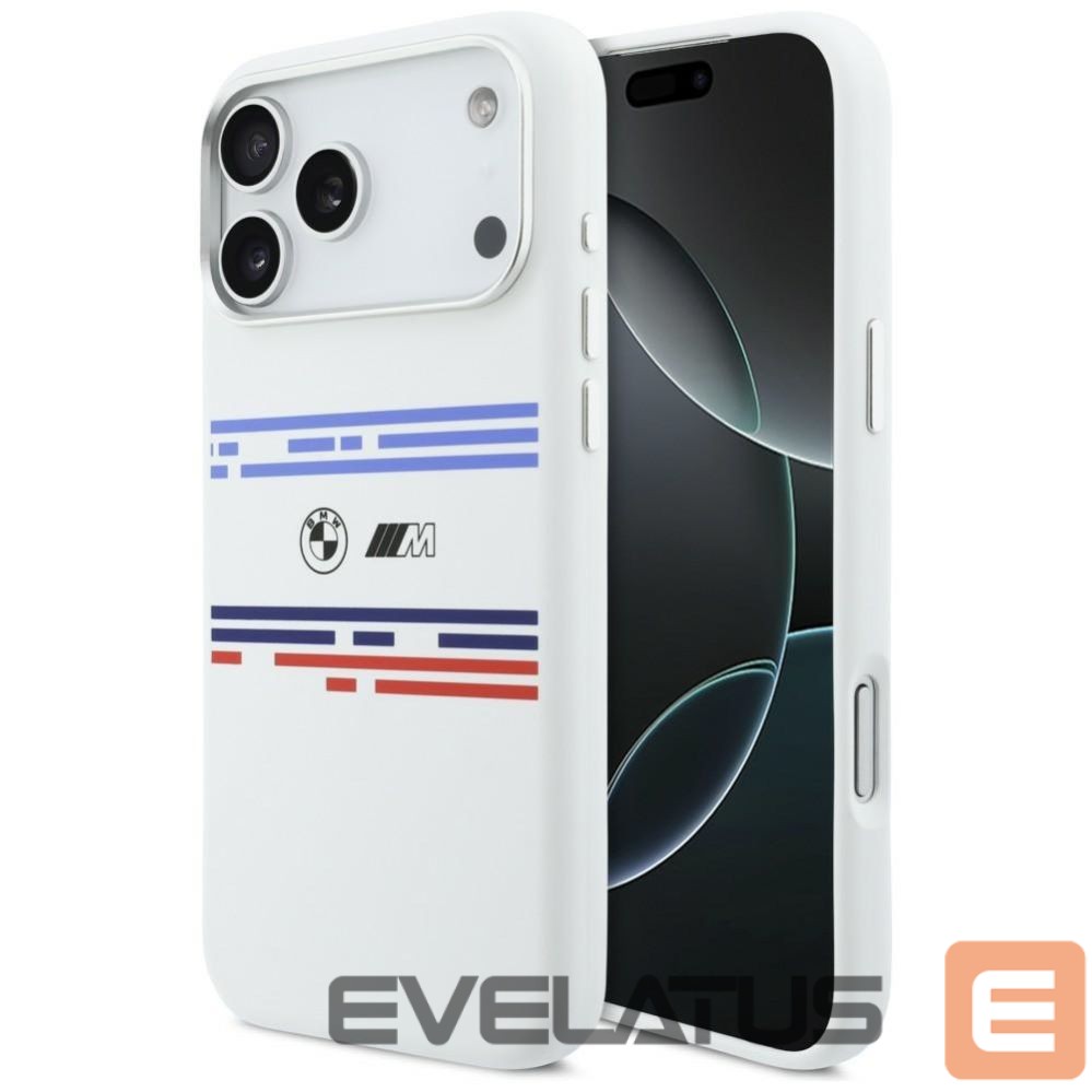 Kitos prekės BMW BMW M Silicon Horizontal Line MagSafe Case for iPhone 17 Pro Max - White