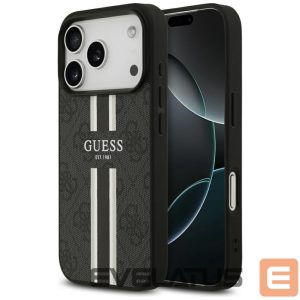 Kitos prekės Guess  Guess 4G Printed Stripes MagSafe case for iPhone 17 Pro - black 