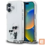 Kitos prekės Karl Lagerfeld  Karl Lagerfeld IML Aquarelle Karl & Choupette & Logo iPhone 16 Case - White 