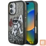 Kitos prekės Karl Lagerfeld  Karl Lagerfeld Liquid Glitter Choupette Logo iPhone 16 Case - Black 